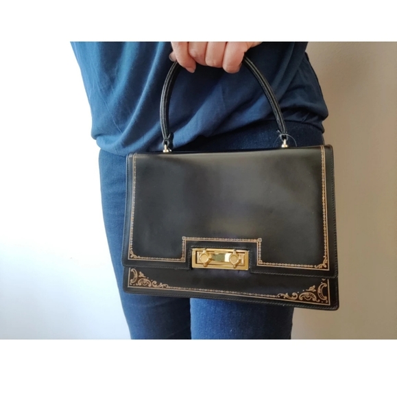 SOLD Grace Kelly leather box purse - Picture 12 of 12